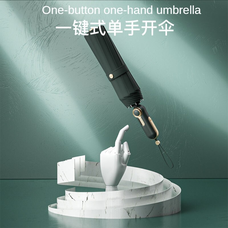 Zuodu parasol wzmocniony wiatroodporny męnarty uczeń przystojny automatyczny składany parasol deszcz lub połysk parasol podwójnego zastosowania