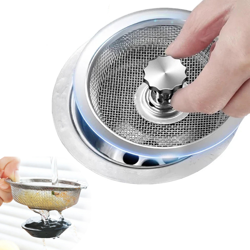 Filtro de acero inoxidable para fregadero de cocina, coladores de malla para alcantarillado, bolsas de malla desechables para filtro de fregadero, drenaje de suelo de baño, filtro de residuos de pelo