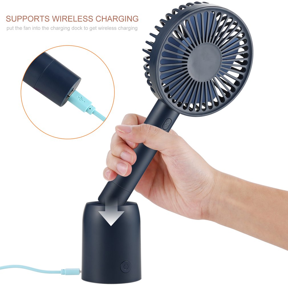 Mini Ventilatore USB - Batteria Ricaricabile 2-6h - 3 Velocità - Portatile Mano Scrivania - ABS