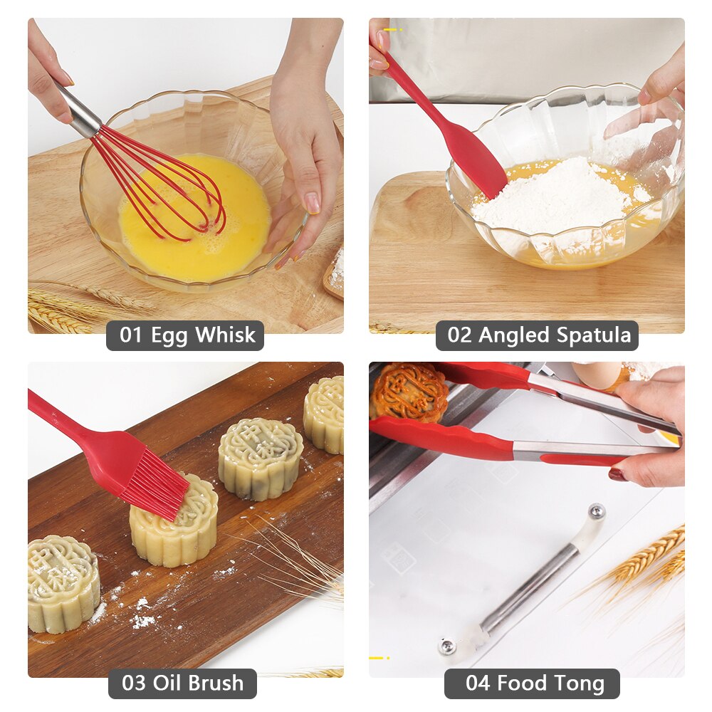 4 PCS Silicone Cookware Set Nonstick Heat Resistant Kitchen Cooking Baking Tools Kit Utensils For Cooking Kitchen Accessory