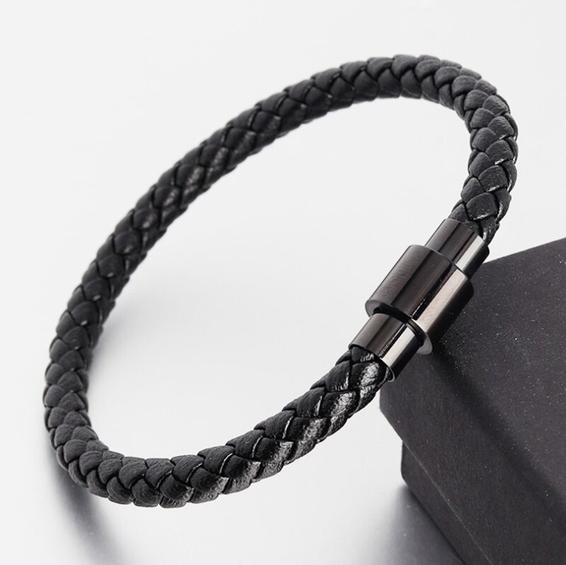 JewelryWe 2 STKS Heren Lederen Koord Twist Gevlochten Multi-Verpakt