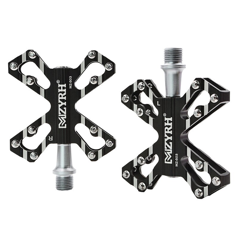 MZYRH 503 Bicycle Pedals MTB Mountain Bike 3Bearing Pedal CNC Machined Aluminum Alloy Ultralight Pedals Road Bicycle Accessories: MZ-503 Black