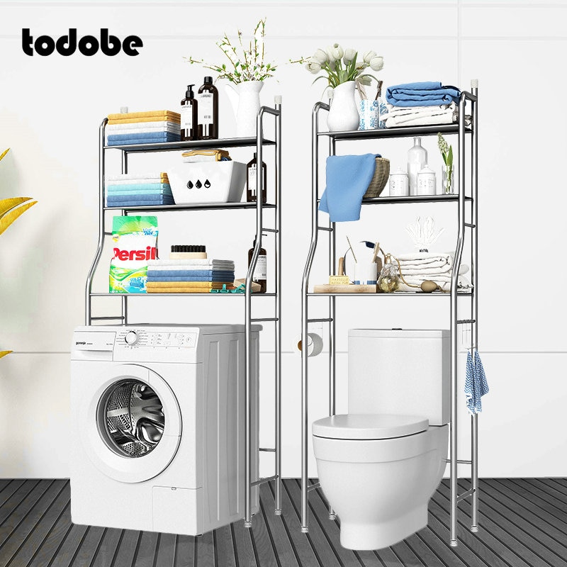 Over The Rack Kitchen Rack Bathroom Cabinet Washing Machine Shelf Paper Towel Rack Space-Saving Toilet Stand Organizer Holder