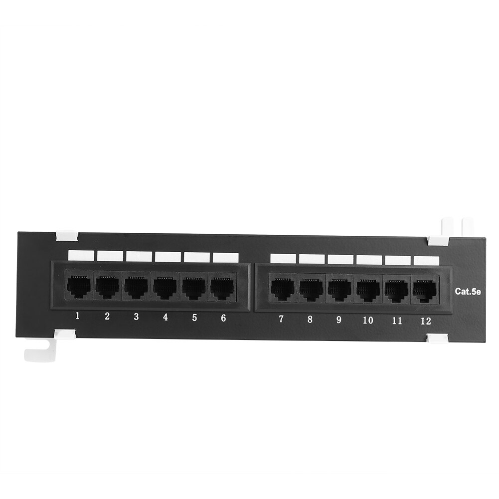 Network Cable Rack 12Port CAT5E Wall Mount Surface Patch Panels Wall-Mountable Rack for Network Wiring