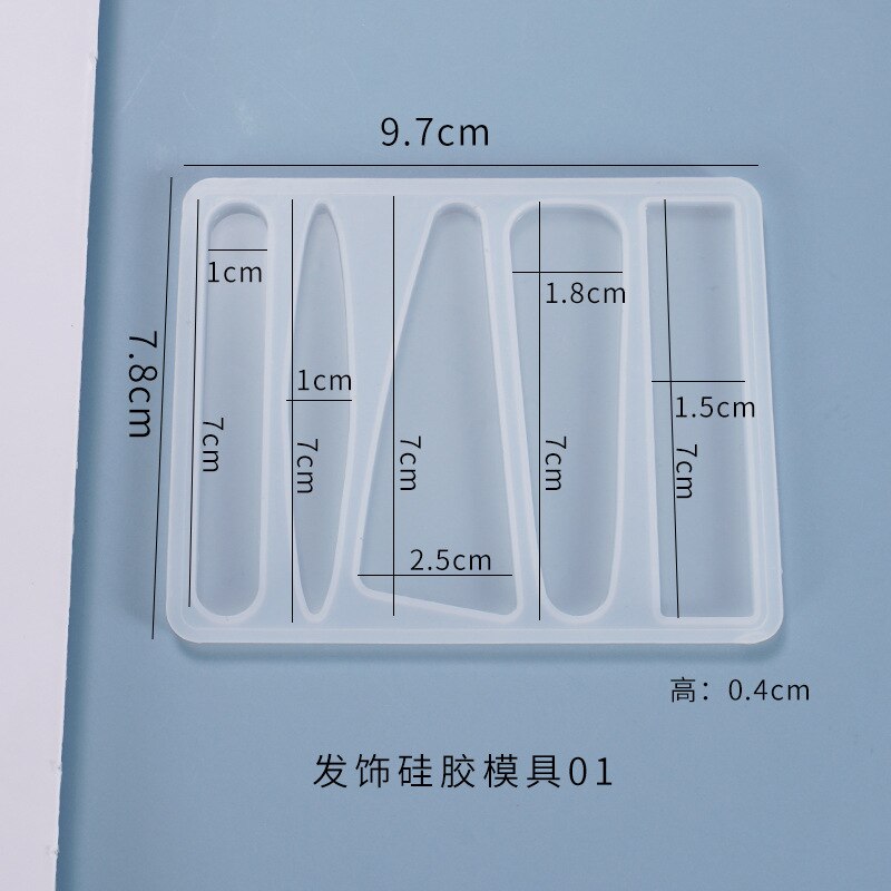 Beauty Styling Tool Jewelry Making UV Resin Mold Hair Clip Irregular Charms Silicone Mold Make Your Own Hairpin Blanks: 01