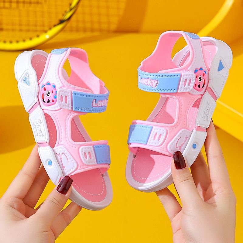 Sandales de dessin animé pour enfants, chaussures pour bébés garçons, semelle souple en caoutchouc, antidérapantes, pour filles, chaussures d'été pour enfants de 2 à 10 ans: Black / 21