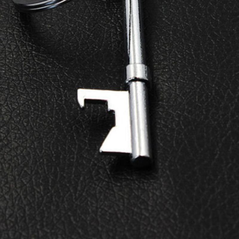 Key Shaped Bottle Opener Keychain Shaped Zinc Alloy Copper Silver Color Key Ring Beer Bottle Opener Beer Accessories Unique