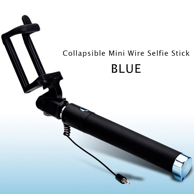 Universal- Faltbare Tragbare Handheld Monopod Selfie Stock Erweiterbar 3,5 verdrahtet Einbeinstativ Selfie Stock Für Android Für iPhone X 8 7: Blau