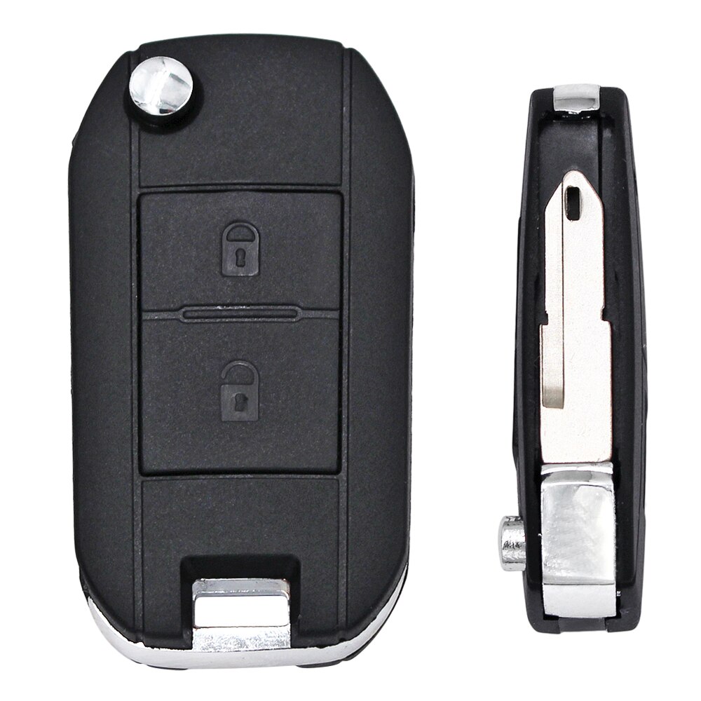 Modified Flip Folding Car Key Fob Shell For Peugeot 206 207 Remote 2 Button Key Case