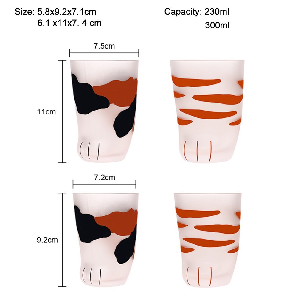 Cat Paws Cups Cute Glass Cats Paws Mug Office Coffee Mug Tumbler Breakfast Milk Porcelain Cup With Cat Spoon 5