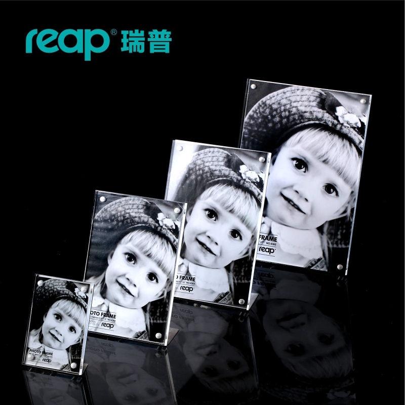 Reap Mag acrylic L-shape magnet desk sign holder card display stand table menu photo frame for store home restruant