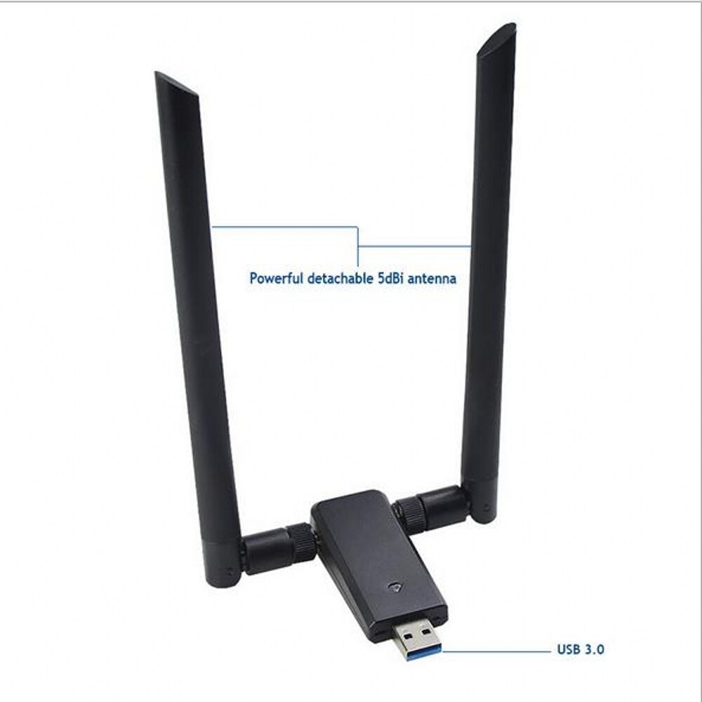 Scheda di rete Wifi AC1200Mbps USB3.0 adattatore per Antenna WiFi Wireless MT7612U IEEE 802.11AC trasmettitore ricevitore Dongle Wifi