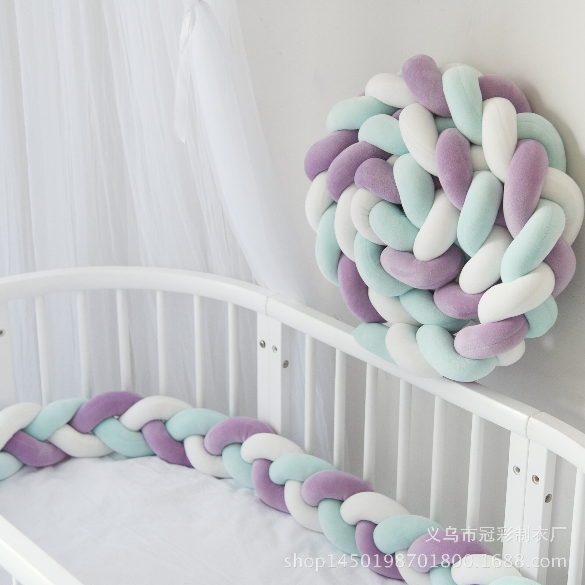 3M Länge Kleinkind Bett gewebte Anti-Kollision Streifen nordisch Stil Baumwolle Mehrfarbig Baby Bett Sicherheit Leitplanke Für freundlicher der: 15