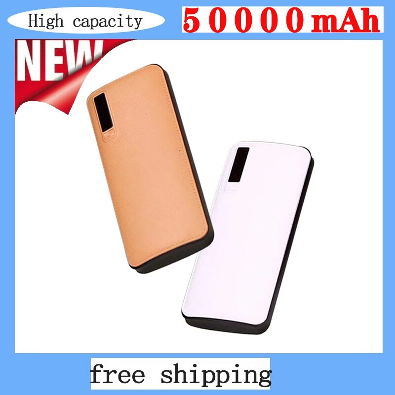 Powerbank – chargeur de batterie externe 50000mah, Power Bank Portable pour huawei i13 i8, Triple USB, affichage numérique, lampe de poche