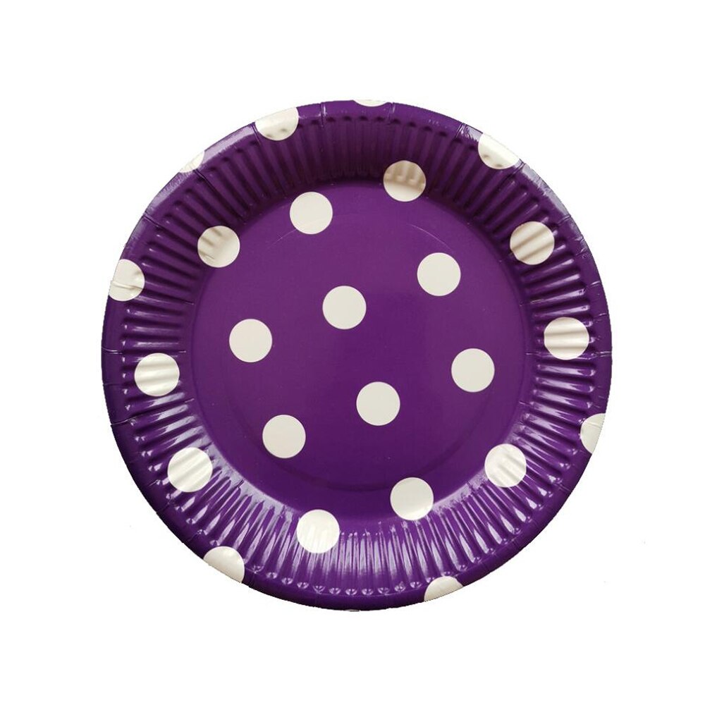 10 pcs Birthday Party Plates Set Polka Dot Decoration Tableware Paper Plates Wedding Decorations Home Supplies for Kids: 2