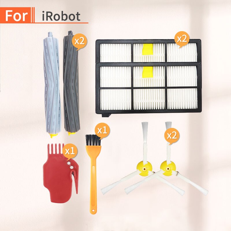 Para IROBOT Roomba 800 865 860 870 871 880 896 960 965 980 accesorios para el hogar Cepillo Lateral principal Kit de filtro Hepa Robot aspirador: Amarillo claro