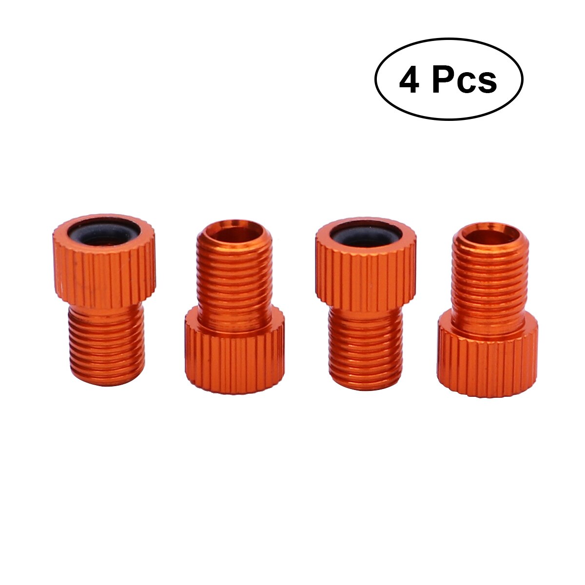Set of 4 Bicycle Aluminum Presta to Schrader Valve Adapters Converters Mountain Bike Road Bike Air Compressor Repair Tools: Picture1