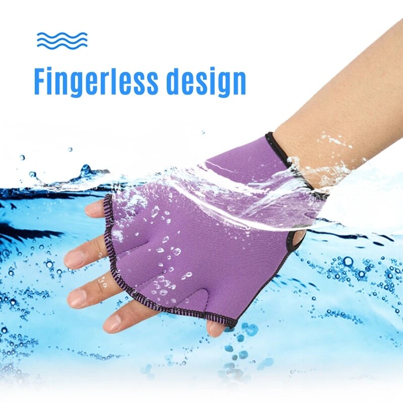 Fingerless Webbed Water Resistance Diving Hand Web Swim Gloves Swimming Accessories ​For Sports Entertainment Swim Sport Deporte