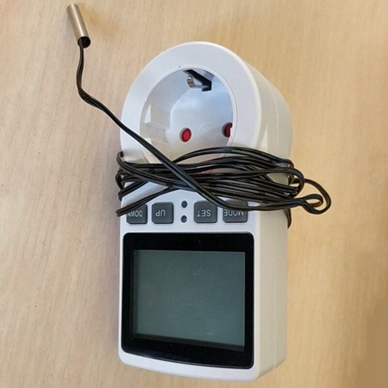 Digital Temperature Controller Thermostat Outlet Socket Plug Heating Cooling Timer for Homebrew Greenhouse EU Plug