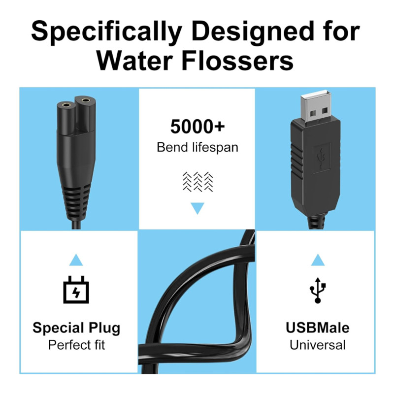Usb Oplader Snoer Voeding Adapter Oplader Voor Waterpik Tandheelkundige Irrigator Water Flosser Tandenborstel Wp360 Wp450ec Wp462ec GS8-1