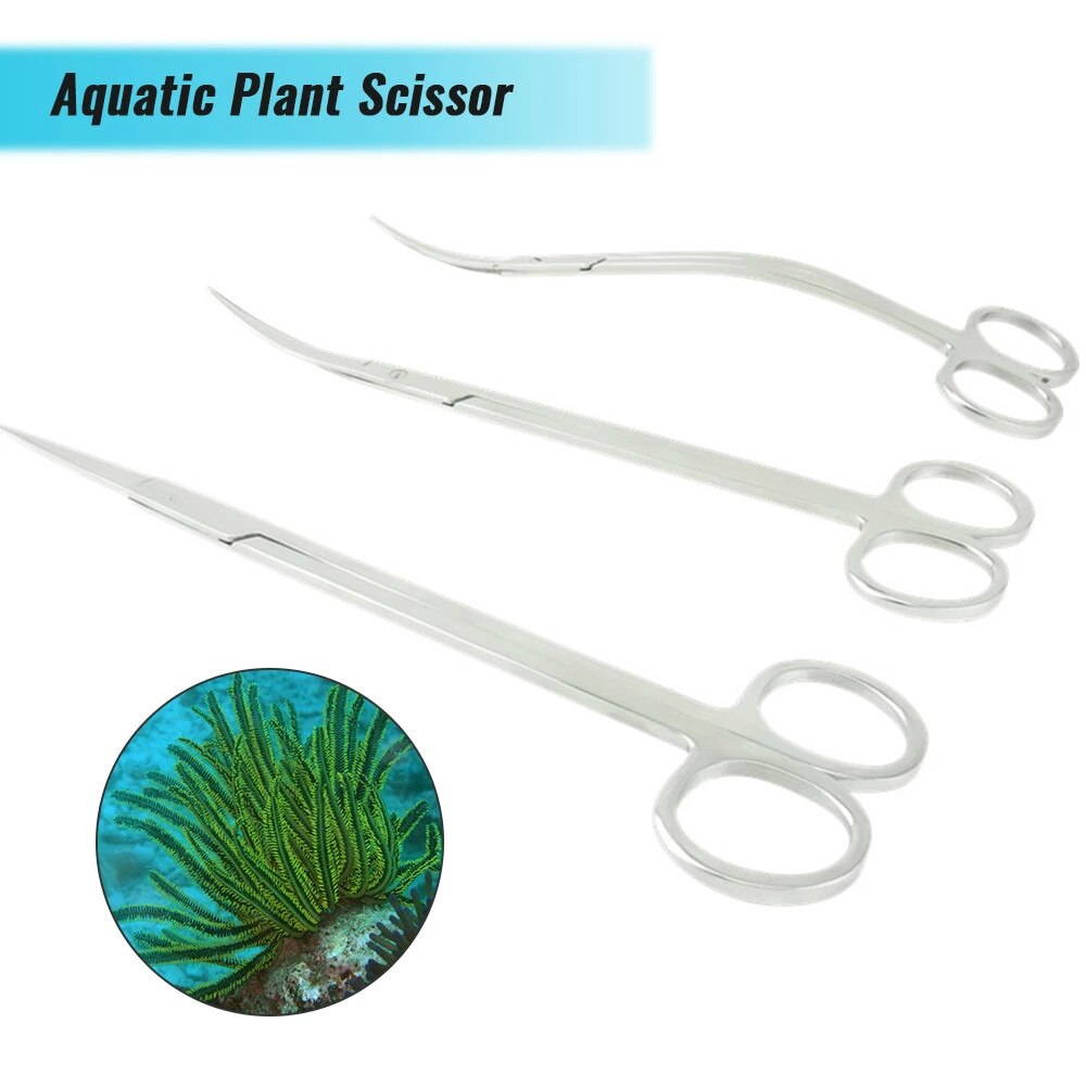 3/5pcs Aquarium Tank Tools Kit Aquascaping Fish Tank Aquatic Plants Long Tweezers Scissors Stainless Steel Maintenance Tool