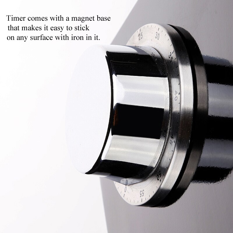 Stainless Steel Kitchen Timer with Magnetic Base Manual Mechanical Cooking Timer Countdown Cooking Tools Kitchen Gadgets