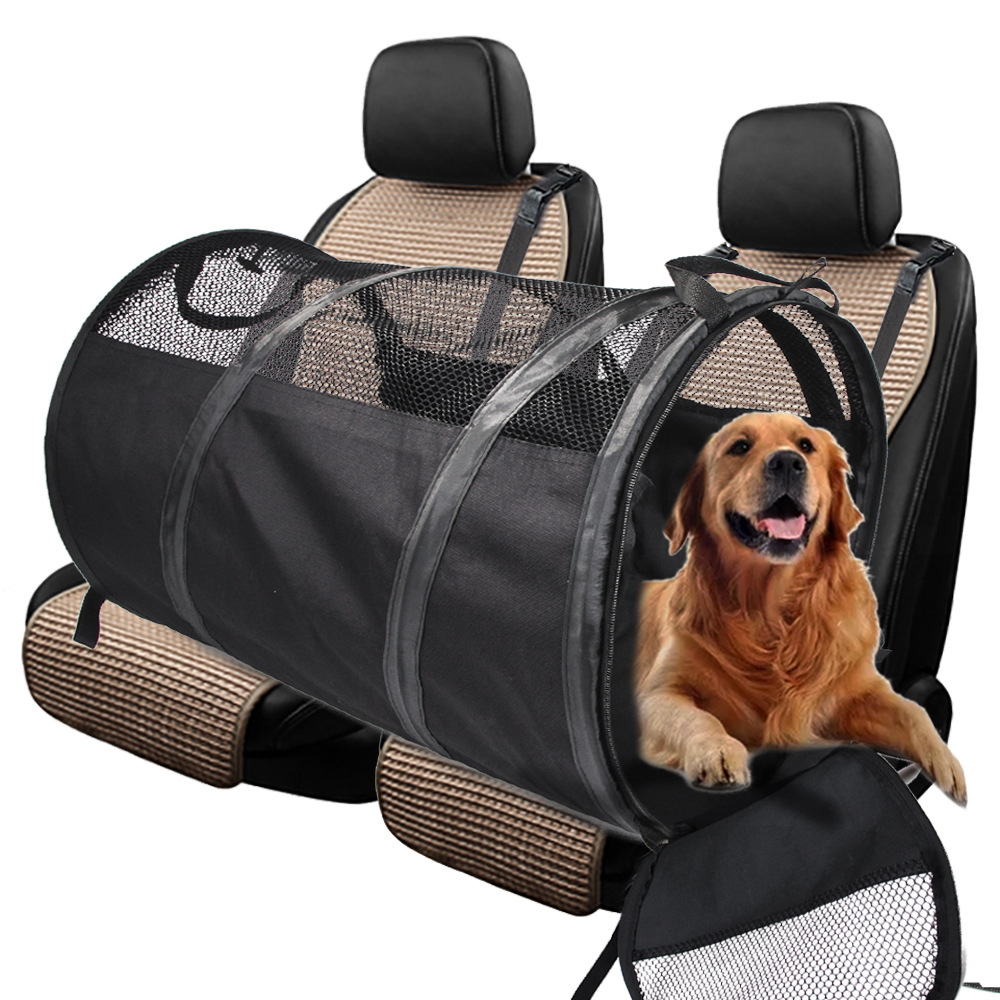 chenil Portable 2 en 1 pliable pour chien de voyage, fixation de ceinture de siège de voiture, fournitures de tente pour animaux de compagnie