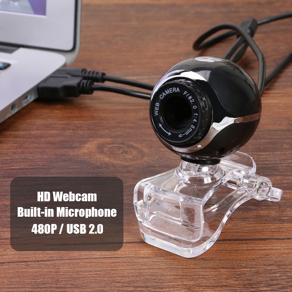 USB Web Camera HD Webcam with Microphone Clear Base Small Office Caring Computer Supplies for Windows 10 8 7 XP PC