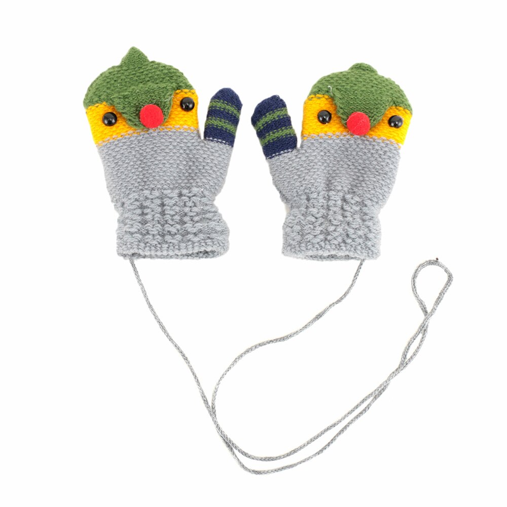 1 coppia Carina Cartone Animato Uccello Morbido Guanti Caldi di Inverno Del Bambino Guanti Per Bambini Lavorato A Maglia Elastico di Spessore Guanti per Bambini Guanti Per Bambini