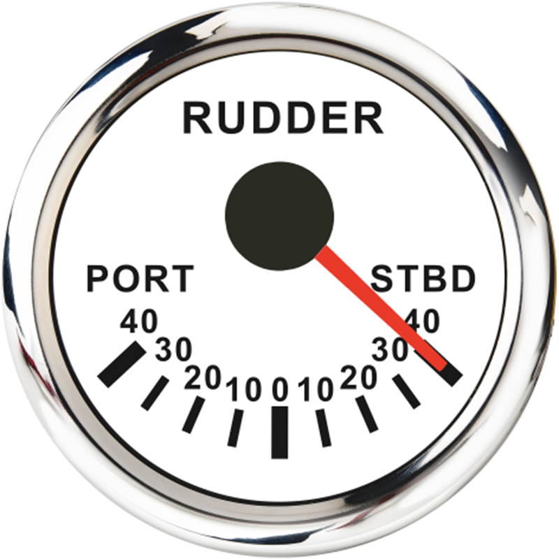 Rudder Angle Indicator 52mm Gauge 0-190 ohm Sail boat Rudder Angle Meter With Mating Sensor Red Backlight 12V/24V: WS1