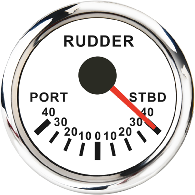 0-190 ohm Rudder Angle Indicator Gauge With Red Backlight Sailing boat Rudder Angle Meter and Mating Sensor 12V 24V: WS