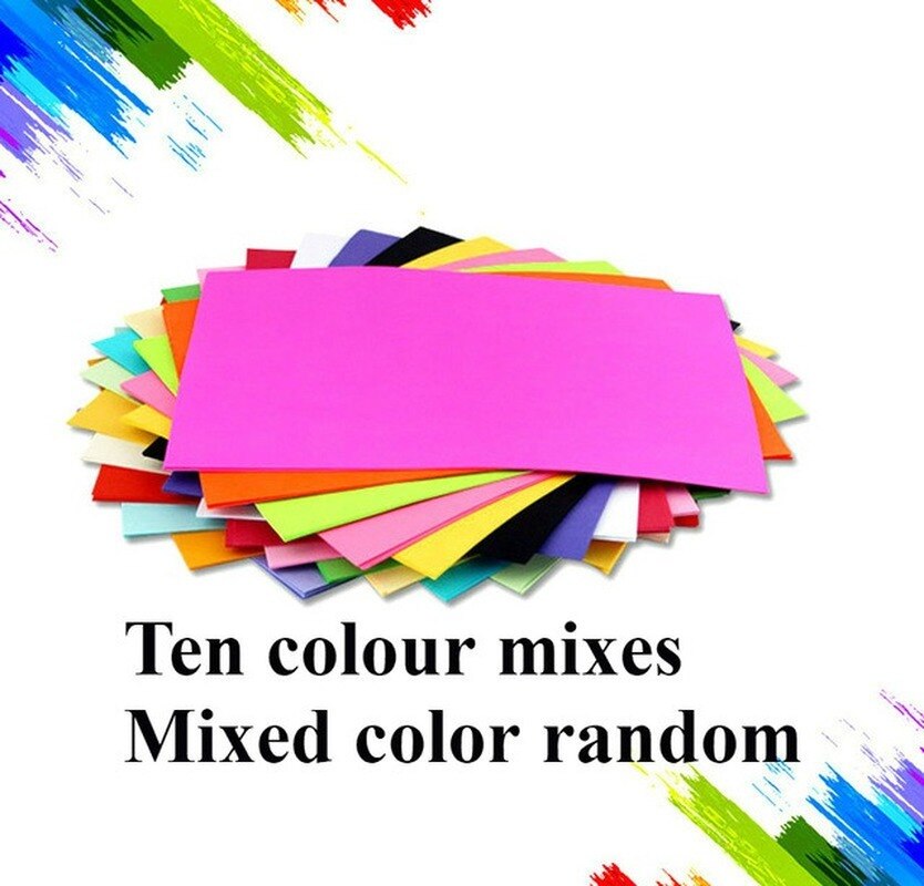 A4 farveprint kopipapir 70g kontorpapir 100 blandede farver håndskåret papir foldning til børn papel para pompom pequeno