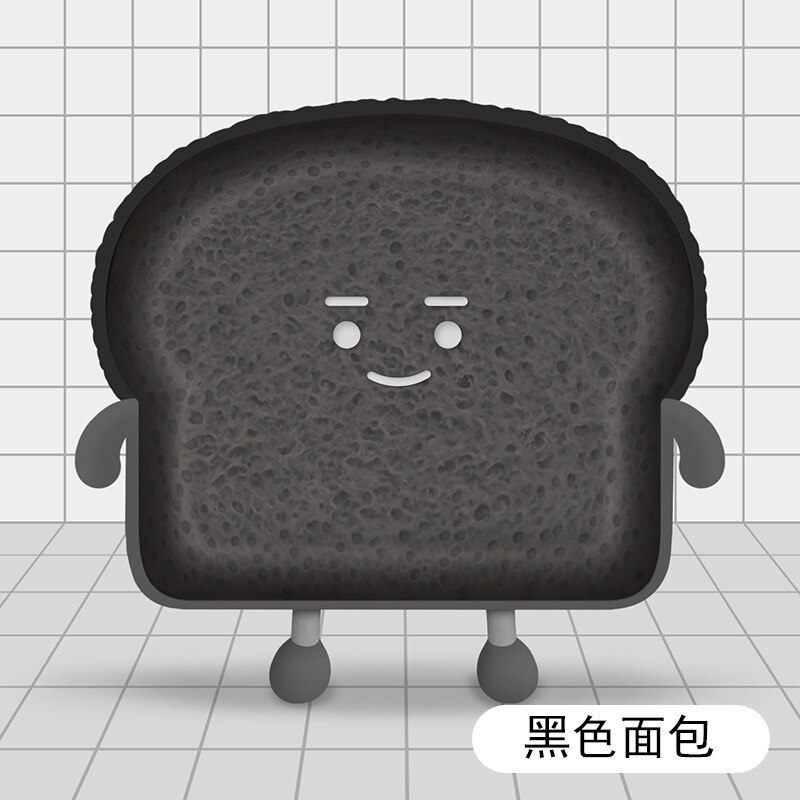 Cute Toast Bread Plush Pillow Toys Black Bread Pineapple Buns Chocolate Sauce Strawberry Jam Emotional Bread Soft Stuffed Toy: 06 XL