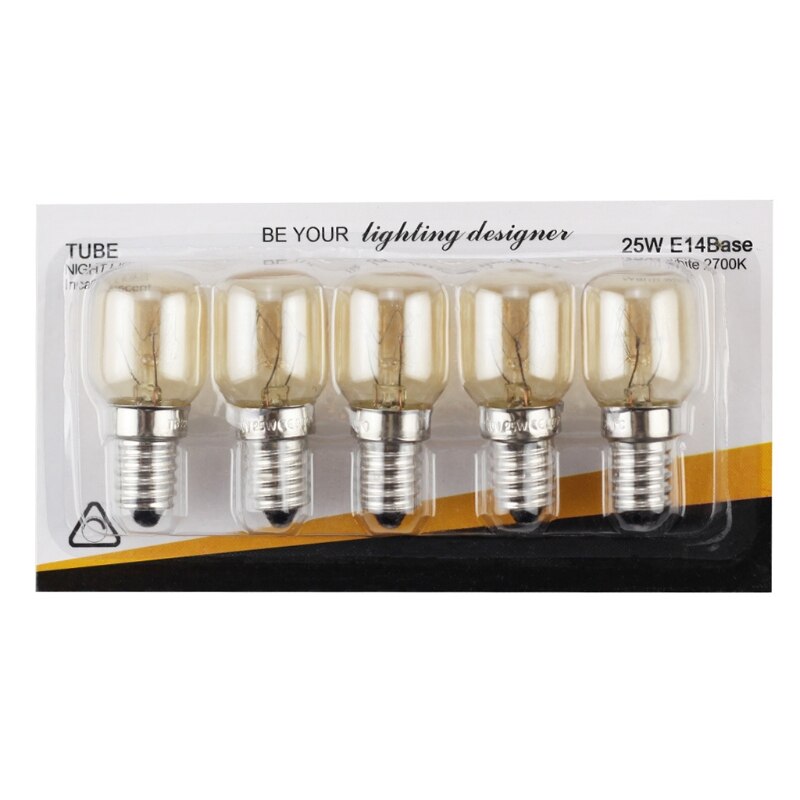 5pcs/set 220V E14 300 Degree High Temperature Resistant Microwave Oven Bulb Cooker Lamp Lighting Bulb 15/25W