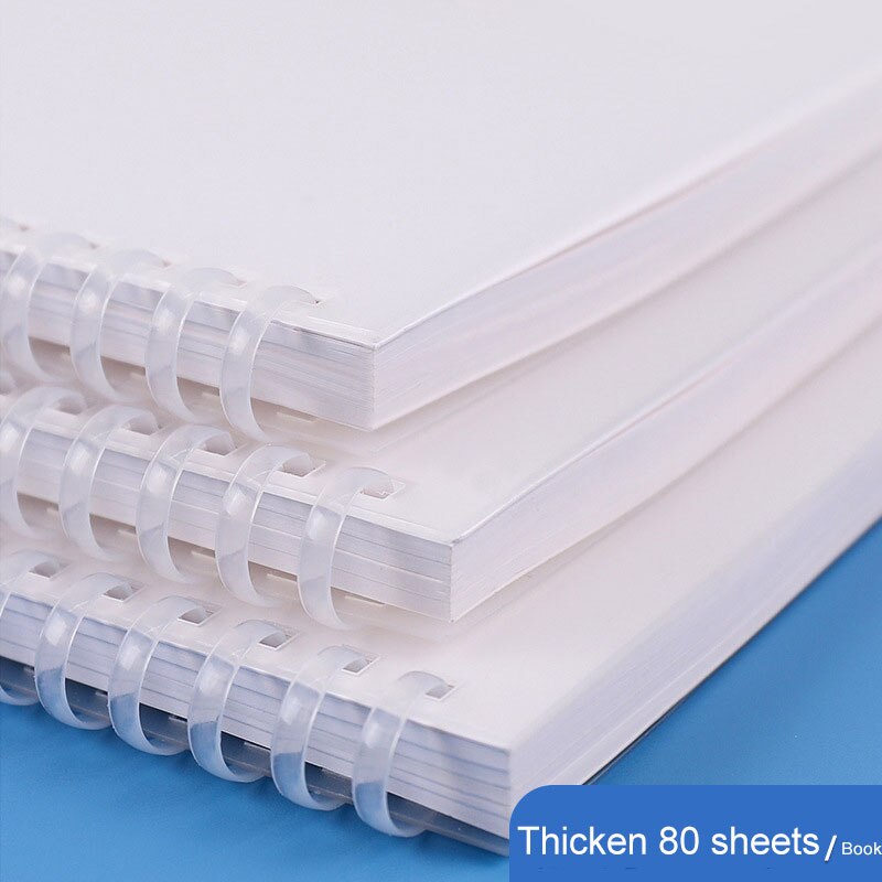 80Sheet B5 360 Flip Loose Leaf Soft Side Notebook Journal Planner Transparent Horizontal Line Notebooks School Office Stationery