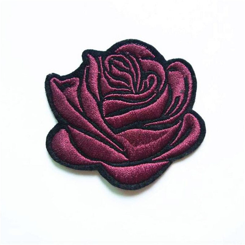 5 pièces/lot coudre/fer sur Patch pour veste en jean brodé Applique Badge Rose fleur Patch pour vêtements tissu vêtements bricolage