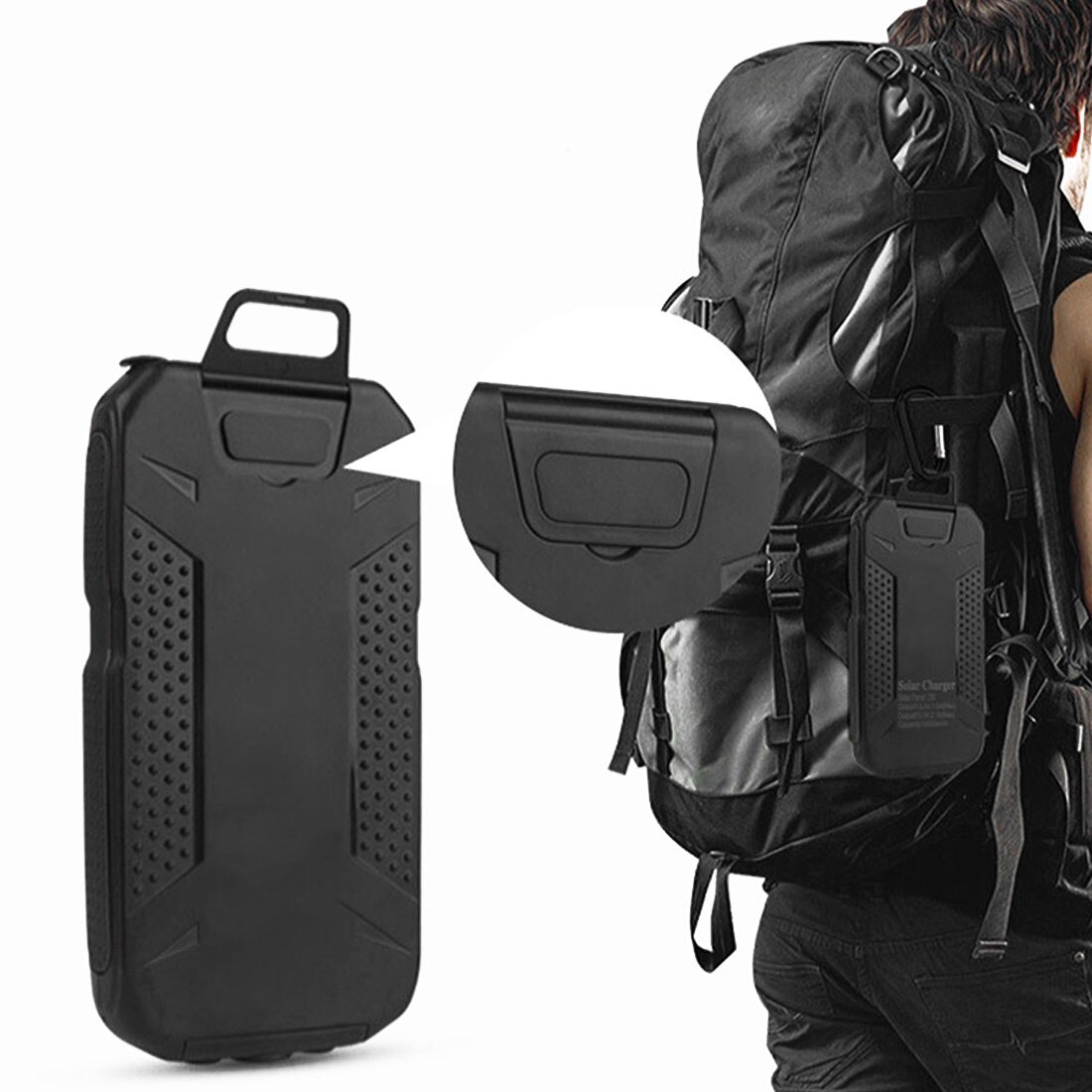 Portable 20000mAh Solar Battery Charger Dual Output USB External Battery Long Lasting High Capacity Solar Cell Mobile Power Bank