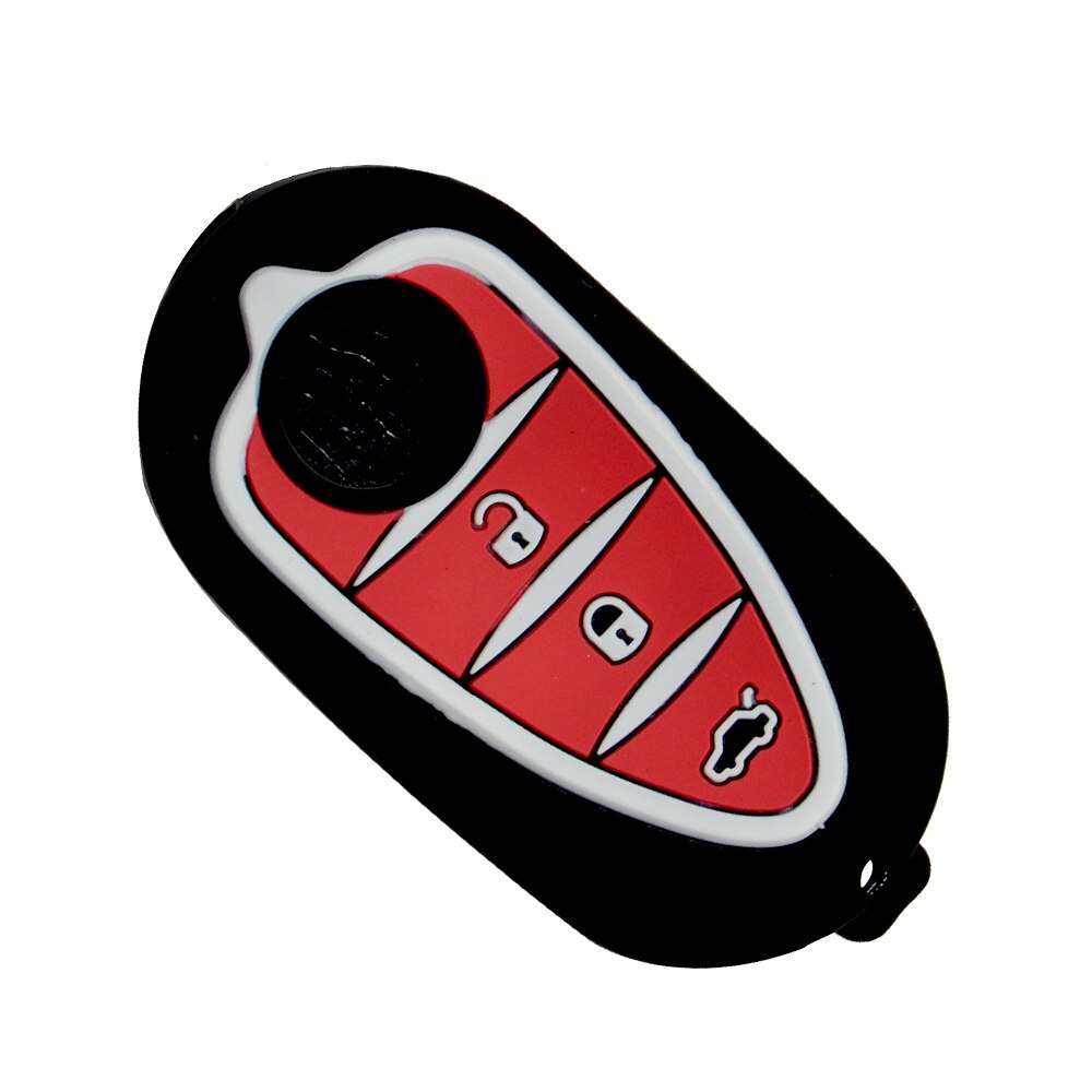 Silicone Key Shell Cover For Fiat Ulysse - Black Rubber, 3-Button, Protective Shield