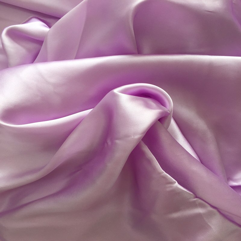 100%  mulberry silke stoff flerfarget vanlig farget silke kjole stoff silke sengetøy skjerf  #ls0114-24: Lys lilla