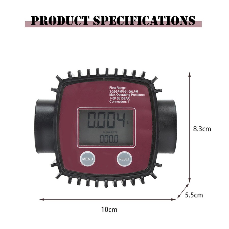 1" Internal Thread Digital Turbine Flow Meter For Water Gasoline Diesel Kerosene Chemical Liquid Fuel Flow Meter