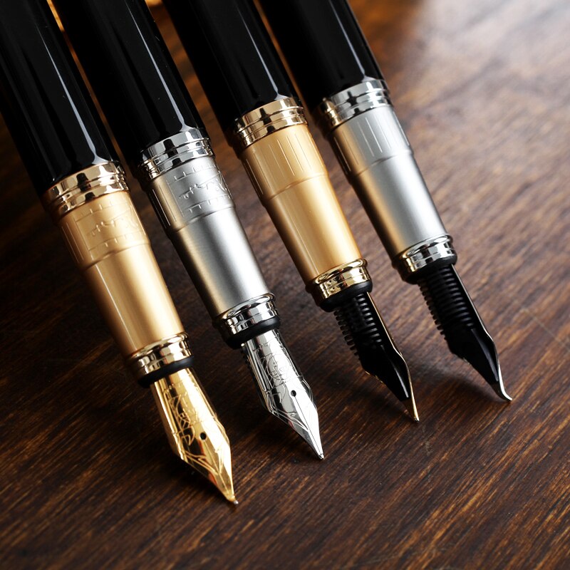 Picasso 906 Athens Dynasty Fine Nib / Calligraphy Bent Nib Fountain Pen Original Box Optional Black with Noble Golden/Silver Cap