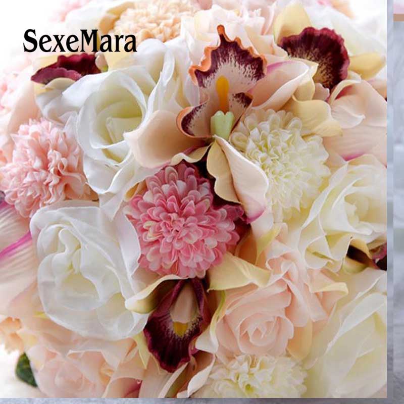 Silk Wedding Bouquet Wedding Flowers Bridal Bouquet Coral Rose and pink hydrangea Wedding Bouquet