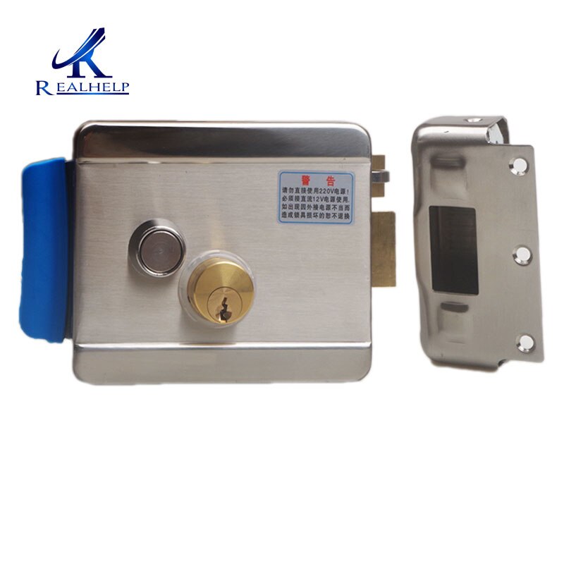 Electric Rim Lock Stainless Steel Electric mortise lock DC12V electromechanical Lock Gate Locks With Deadbolt