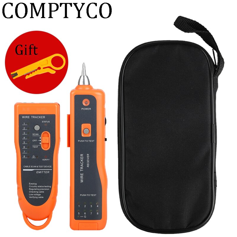 LAN Network Cable Tester Cat5 Cat6 RJ45 UTP STP Detector Line Finder Telephone Wire Tracker Diagnose Tone Tool Kit: with bag