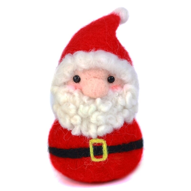 Kerst Naaldvilten Kit Voor Beginner Kerst Vilten Wol Set Sneeuwpop Ambachtelijke Kits Kerstcadeau Wolvilt Engels Handleiding: Santa