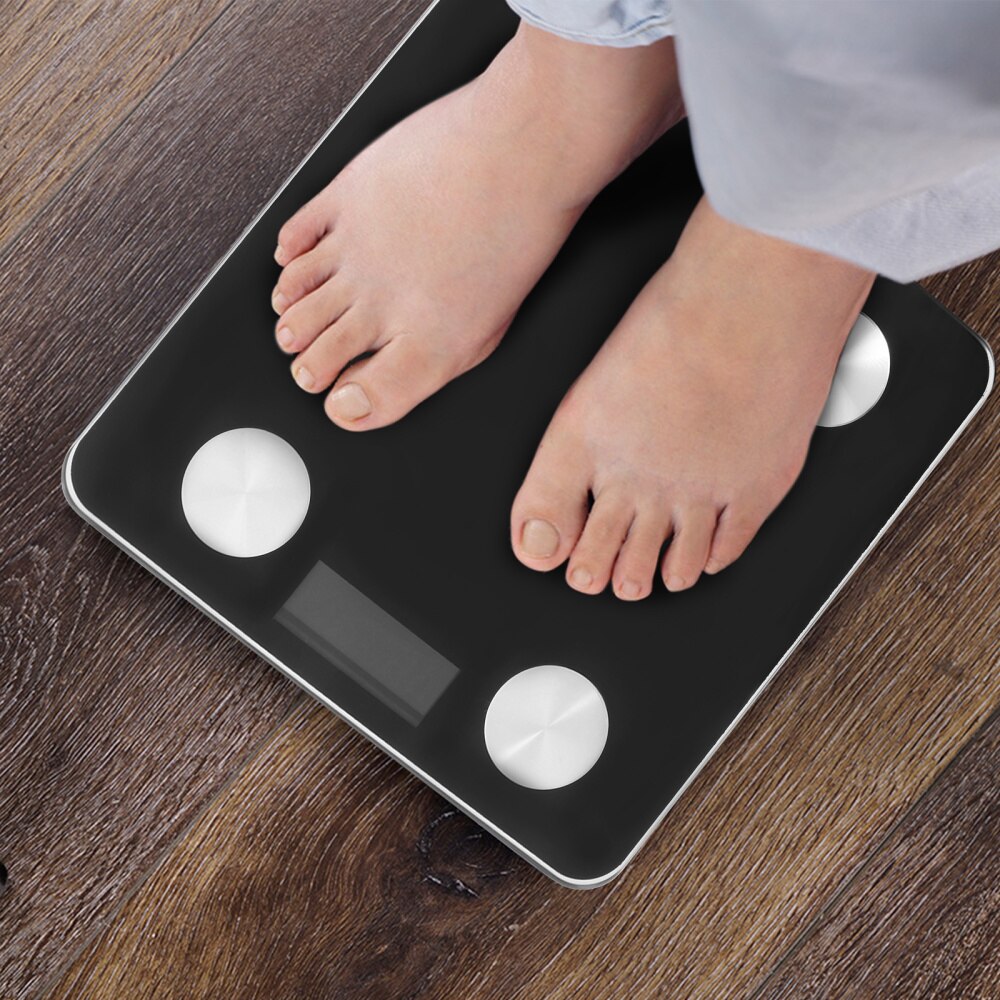Body Fat Scale Smart Digital Bathroom Wireless Weight Scale Body Composition Analyzer without Battery (Black)