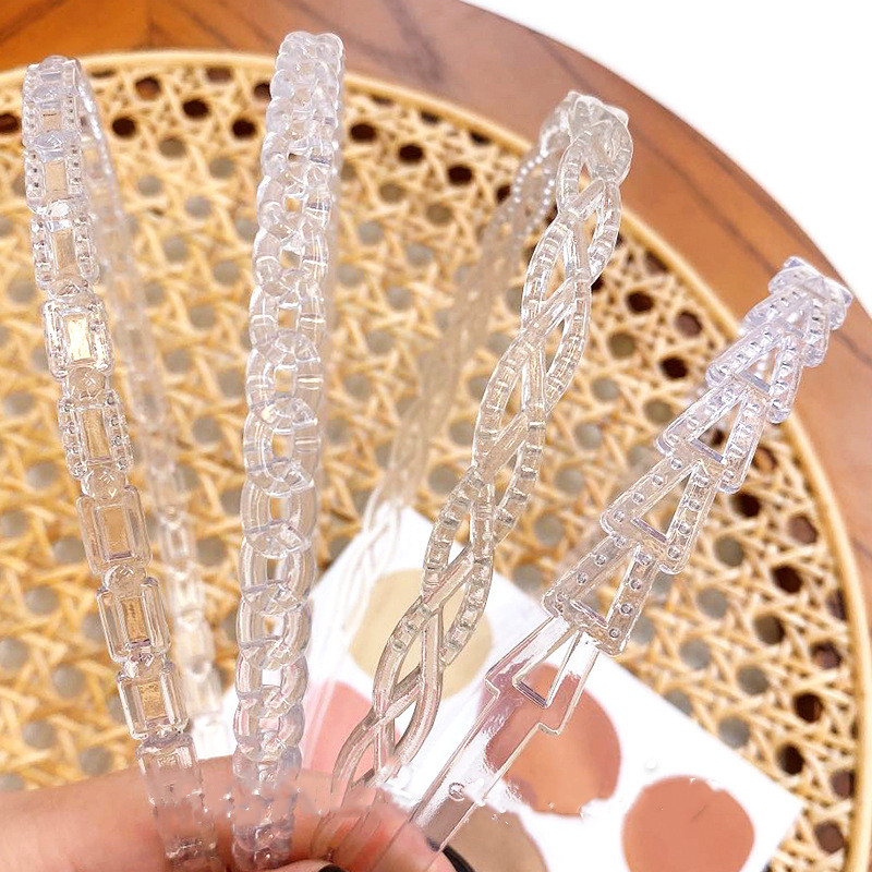 Frauen Klassische Schwarz Braun Kunststoff Stirnbänder Dünnen Klar matt Helle Farbe Haarbänder Nicht-Unterhose Haar Band Für Höhle Täglichen Verschleiß