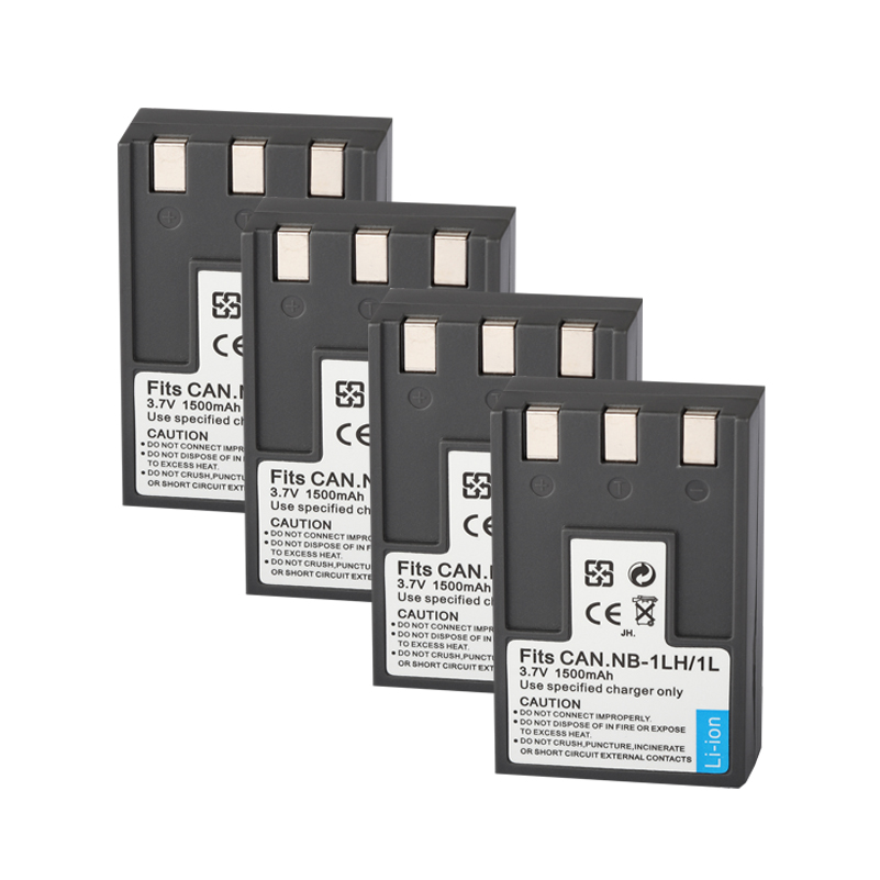 Battery NB-1L/NB-1LH for Canon S110 Digital ELPH S110 S200 S230 S300 S330 S400 S410 PowerShot 100 200 Batteries Charger 1500mAh: 4Battery