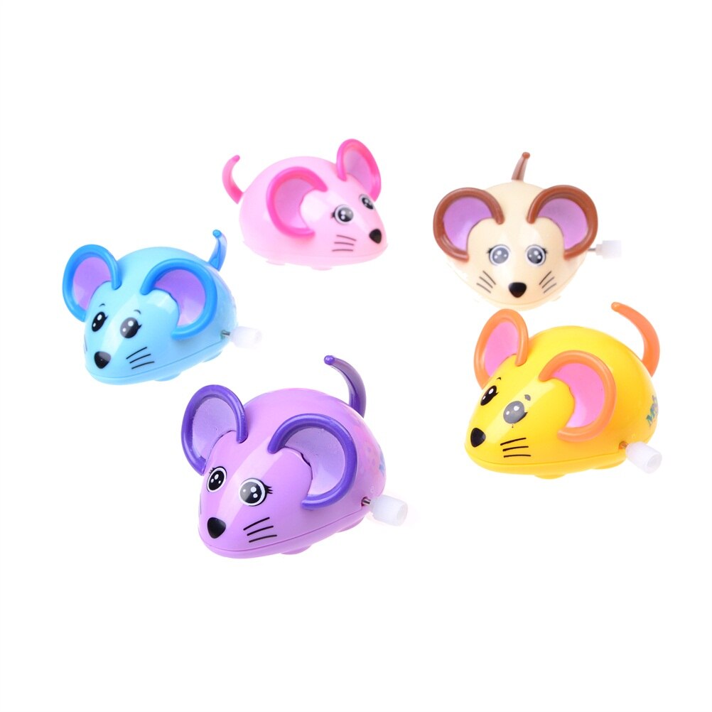 1pcs Mooie Rat Cartoon Dieren Wind Up Clockwork Toys Grappig Muis Voor Kinderen Kleur Willekeurig