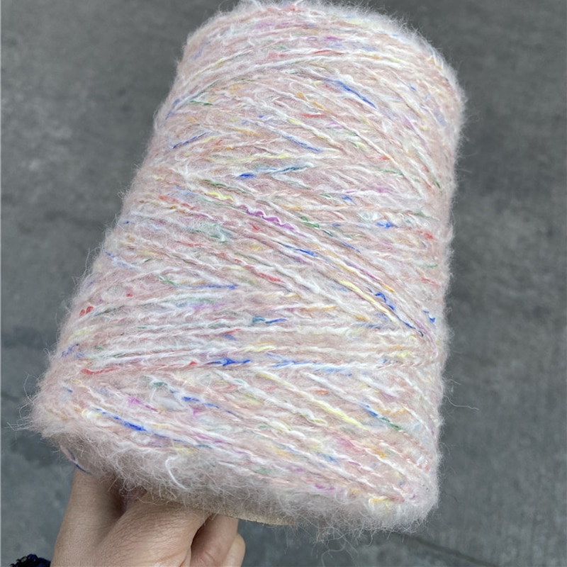 Import 500G Zachte Gezondheid Kleurrijke Fancy Pluche Mohair Biologische Katoenen Garen Voor Breien Knit Baby Haak Naaigaren X5144